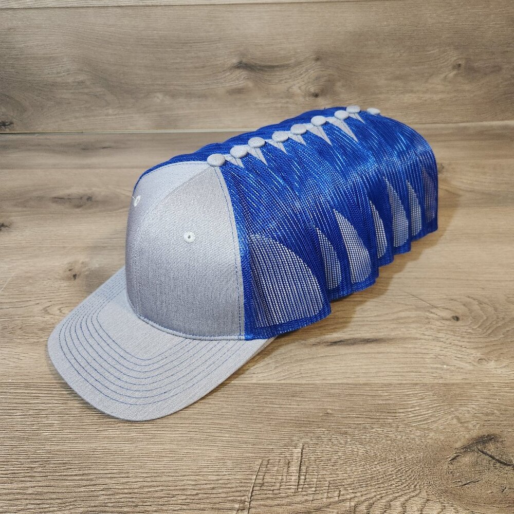Blank Lot of 9 Port Authority Original  Blue Gray Trucker Style Hat